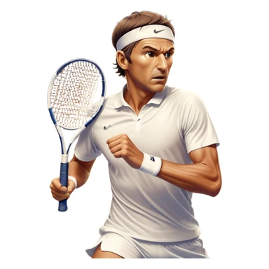 Cinematic Realistic portrait of Goran Ivanišević, depicted as an iconic tennis player in dynamic motion with detailed athletic gear and intense focus, illuminated by bold stadium lighting that accentuates his competitive spirit. sticker