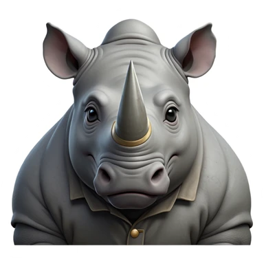 cinematic-noble-rhinoceros-portrait-emoji,-poised,-with-a-massive,-powerful-build-and-a-thick,-hide-of-slate-gray,-deep-set-soulful-piercing-eyes,-simplified-yet-sharp-and-sophisticated-features,-highly-detailed, with large black eyes, szoomed out showing houlders sticker
