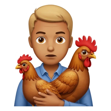 A man choking a chicken sticker