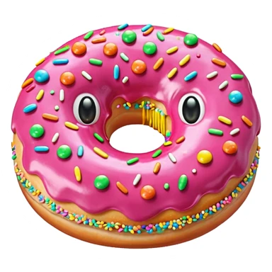 donut with cute face sticker