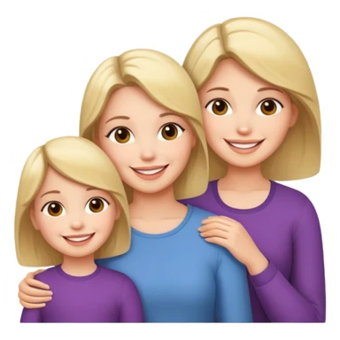 A mum and her two daughters sticker