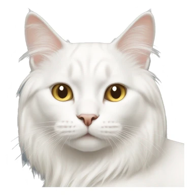 White cat with long blond hair sticker