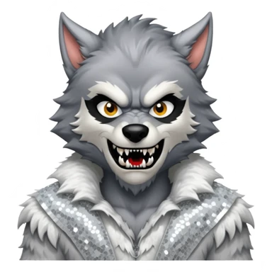 The Werewolf with white sequin outfit sticker