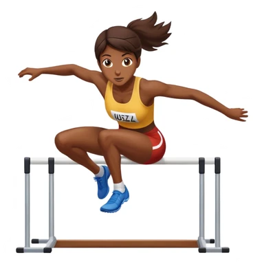 Brunette Hurdler going over hurdle sticker