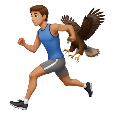 hawk chasing small man sticker
