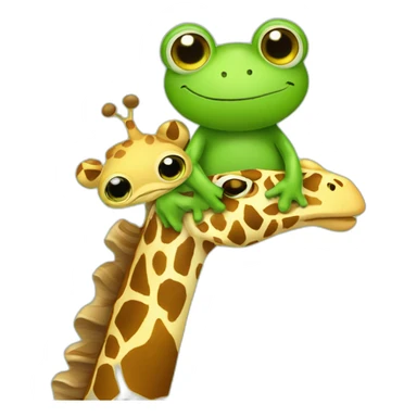 frog hugging a giraffe sticker