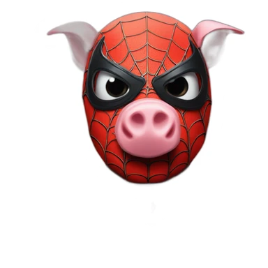 Pig spider man with batman sticker