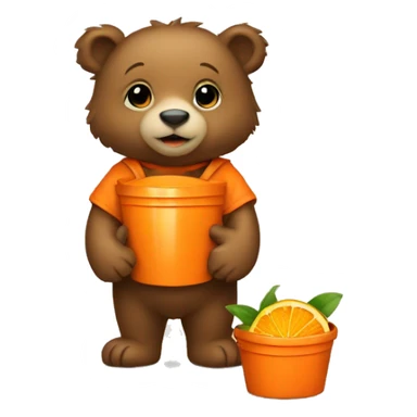 Baby bear and orange bucke sticker