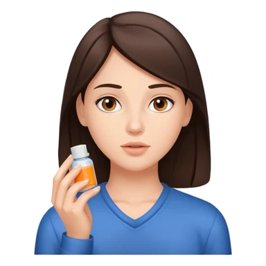 Young brunette taking Adderall sticker