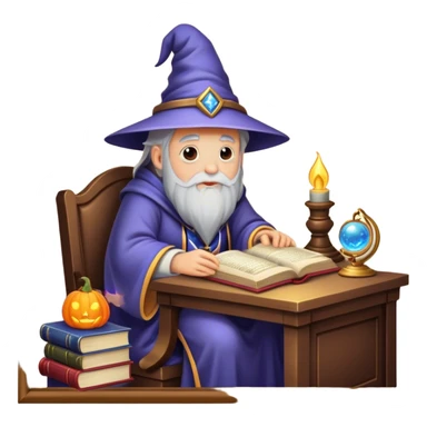 Cozy wizard’s study sticker