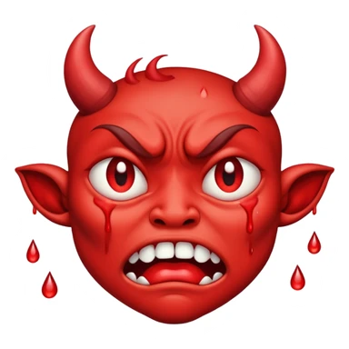 crying demon with tears sticker