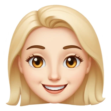 attractive face with winking eye and smile sticker