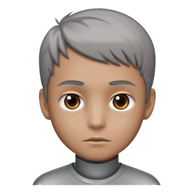 gray metal painted boy sticker