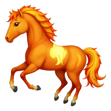 red fire horse with front leg upside  sticker