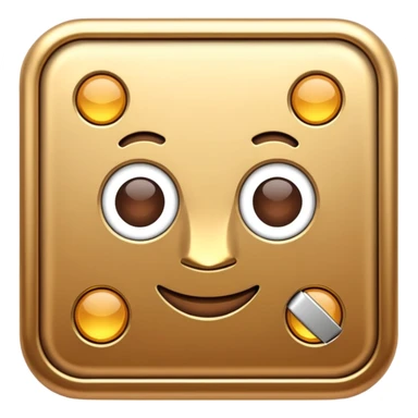 3D Brown golden apps and digital tools sticker