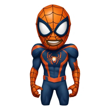 Spider-Man wearing a Denver Broncos helmet sticker