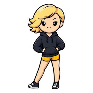 stylish blonde model in a fashionable full body pose sticker
