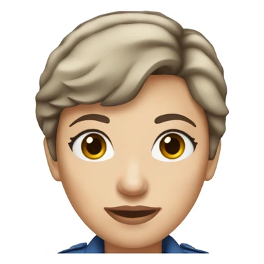 White Air Force woman with short brown hair and blue eyes sticker