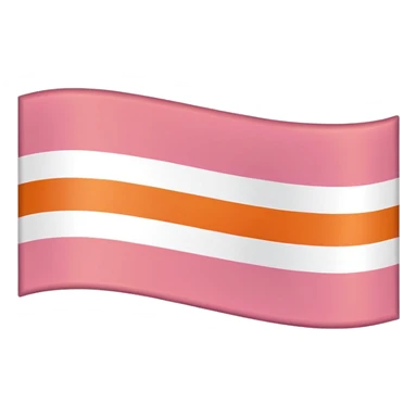 lesbian pride flag emoji with seven horizontal stripes: dark orange, orange, light orange, white, pink, dusty pink, and dark rose. sticker