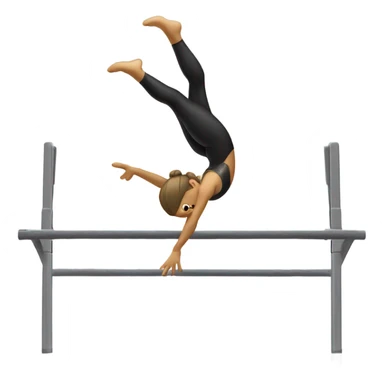Gymnast doing handstand on top of uneven bars sticker