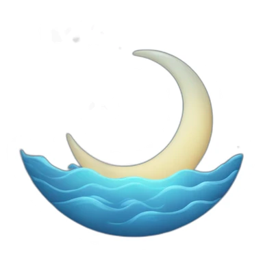 Luna en el mar rodeada de estrellas sticker