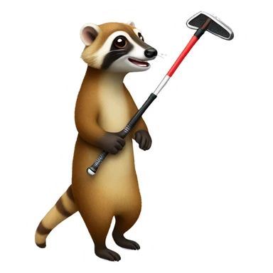real coati with golf club sticker
