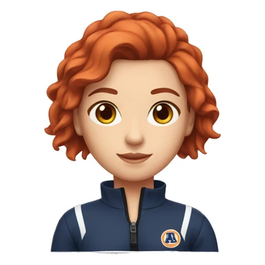 Female auburn hair lifeguard red bathing suit brown eyes sticker