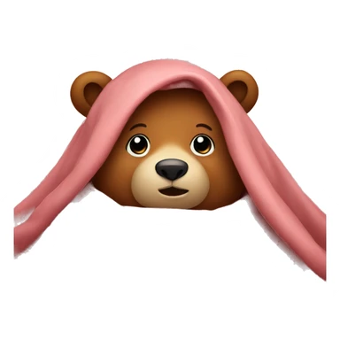 Cute bear under the blanket sticker