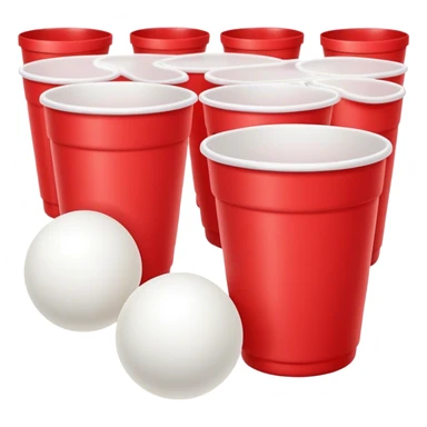 identical red cups and 1 white ping pong ball sticker