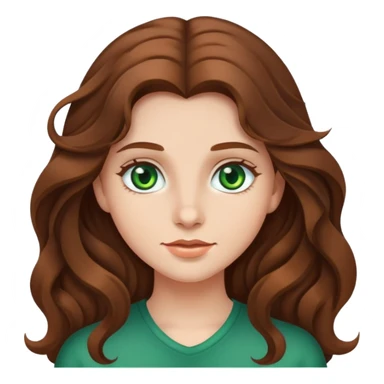 Girl with long wavy brown hair and green eyes sticker