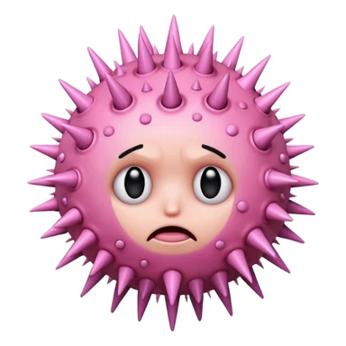 pink sad virus with many spike sticker