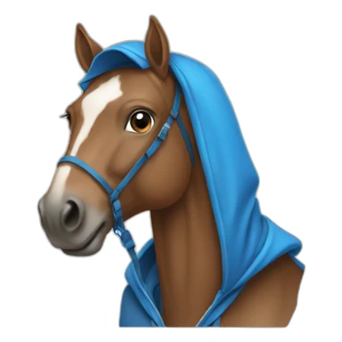 horse wearing blue hoodie sticker