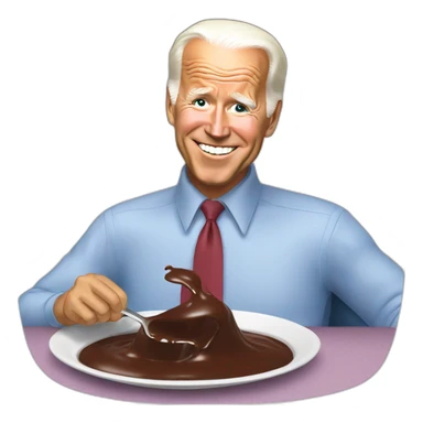 joe biden eating chocolate pudding sticker