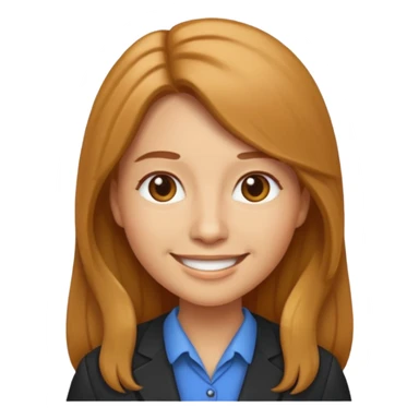 teacher emoji long caramel hair light skin sticker