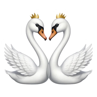 Two swan face each other sticker