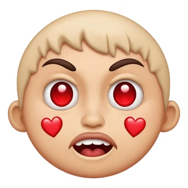 mad face with hearts sticker