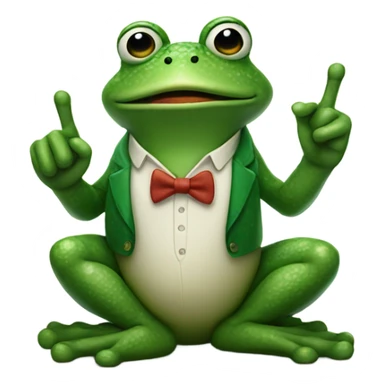 Mr Frog with middle finger up sticker