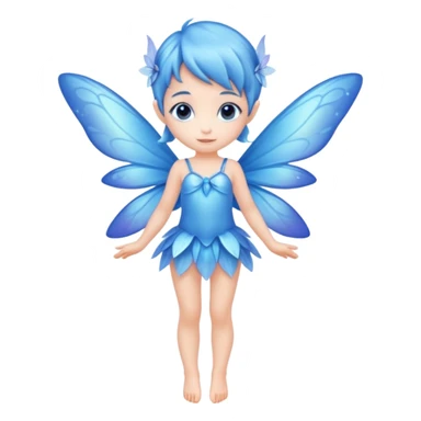 full body of little blue fairy sticker