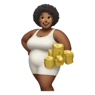Big woman with money   sticker