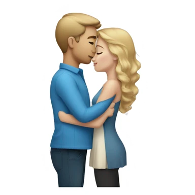 couple with light skin and dark blonde hair and blue eyes kissing sticker