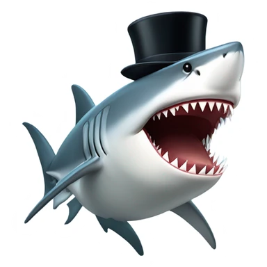shark with a tophat sticker
