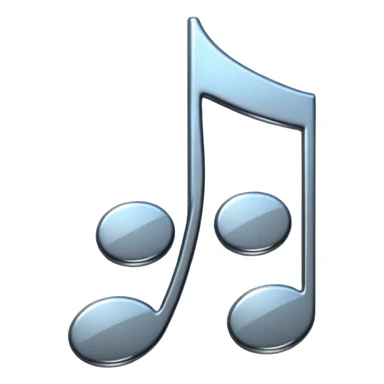 music note with a chromic metal texture sticker