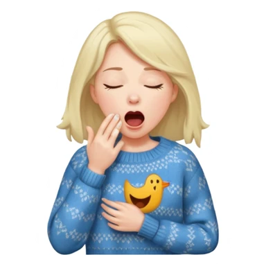 yawning woman in sweater sticker