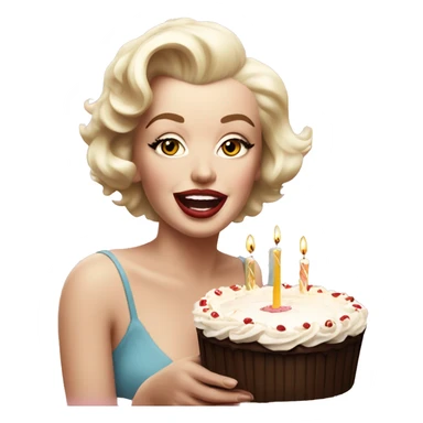 Marilyn monroe holding birthday cake sticker