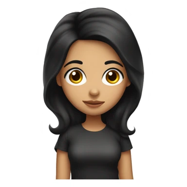 Cute hispanic woman with big eyes and black hair sticker