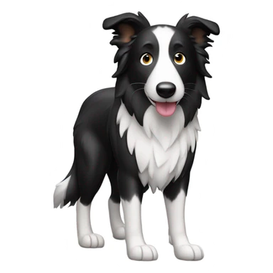 perro bordercoli negro y blanco  sticker
