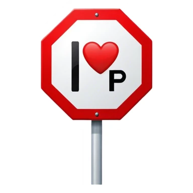 Or cœur inside stop sign sticker