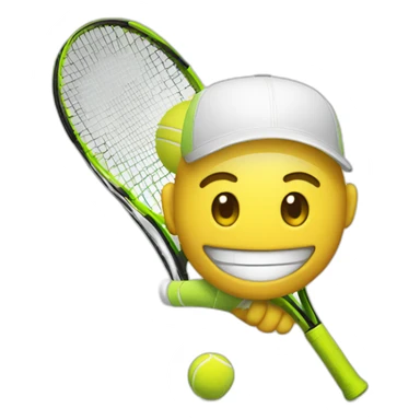 smiling tennis sticker