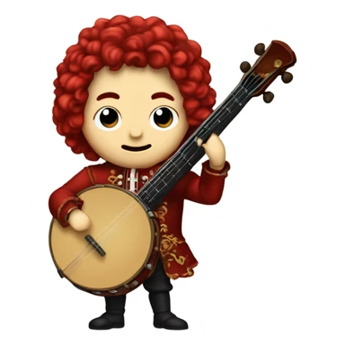 Vivaldi standing Baroque Red old chibi banjo sticker