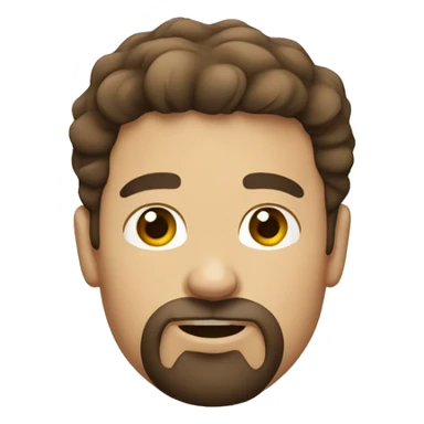 man with round face short brown hair bushy goatee sticker